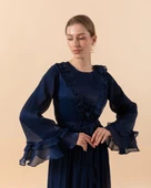 3059 STİLİFE KOL VOLAN ABİYE ELBİSE thumbnail 10