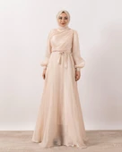 3023 STİLİFE GÖĞÜS DRAPE ELBİSE thumbnail 7