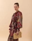 3056 STİLİFE ŞAL SATEN ETRO ELBİSE thumbnail 5