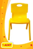 Anaokulu Kreş Çocuk Sandalyesi Renkli 1.Sınıf Kırılmaz Plastik SARI 1 (Bir) Adet thumbnail 3
