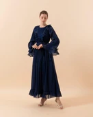 3059 STİLİFE KOL VOLAN ABİYE ELBİSE thumbnail 3