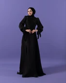 3023 STİLİFE GÖĞÜS DRAPE ELBİSE thumbnail 11