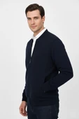 Erkek Hakim Yaka Astarlı Triko Fermuarlı Mont BGL-ST04831 thumbnail 5