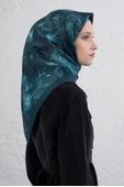 Çiçek Desenli Twill İpek Eşarp -2025/2026 -9409D thumbnail 3