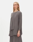 T25Y-6026 MISSDALIDA ÖN KISMI HAREKETLİ KESİM CUPRO TUNİK thumbnail 5