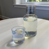 başucu bardaklı sürahi - cam başucu sürahisi 1200 ml. thumbnail 3