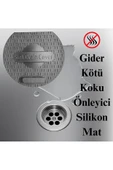 TİNEKE   Lavabo Kötü Koku Giderici Önleyici Silikon Mat Sızdırmaz Lavabo Tıkacı Lavabo Tıpası Evye Kapağı GRİ thumbnail 4