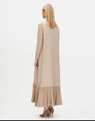 T25Y-4069 MISSDALIDA ETEK UCU PÜSKÜLLÜ KETEN ELBİSE thumbnail 11