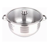 Manheim Cam Kapak Çelik Derin Tencere 30 x 20 cm thumbnail 1