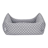 Pet Comfort Uniform Gri Puantiyeli Kedi ve Köpek Yatağı M 60x50cm thumbnail 3