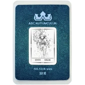 Hediyeye Özel 10 Gram Astronot Temalı 999 Ayar Gümüş ile Üretilmiş Gümüş Külçesi-706 thumbnail 1