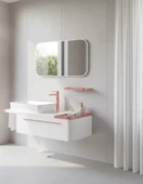 Angel Lavabo Dolabı 120 Cm Beyaz Bakır ve Led Ayna thumbnail 2