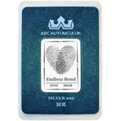 Hediyeye Özel 10 Gram Aşk Temalı 999 Ayar Gümüş ile Üretilmiş Gümüş Külçesi-710 thumbnail 1