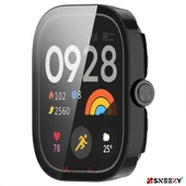 Sneezy Xiaomi Redmi Watch 4 Uyumlu PC Sert Kasa Ve Ekran Koruyucu  Siyah thumbnail 4