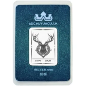 999 Ayar Gümüş ile Üretilmiş Geyik Temalı Hediyeye Özel 10 Gram Gümüş Külçesi-709 thumbnail 1