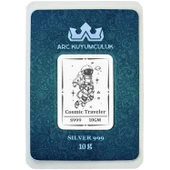 Hediyeye Özel 10 Gram Astronot Temalı 999 Ayar Gümüş ile Üretilmiş Gümüş Külçesi-708 thumbnail 1