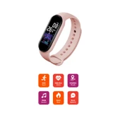 Polosmart PSSW17 Akıllı Bileklik 5.1V Titreşimli Bluetooth Adım Sayar Kalp Atışı Uyku Takibi Pembe thumbnail 2