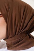 Basic Eşarp Kahve -55 thumbnail 4