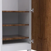 Tek Kapılı Metal Gövdeli Ahşap Kapaklı Soyunma Dolabı – Vestiyer Portmanto Askılık – Askılıklı ve Raflı thumbnail 6