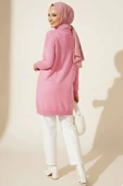 Düşük Kol Detaylı Triko Tunik Pembe thumbnail 3