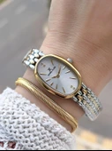 Daniel Klein Oval Kasa Vintage Özel Seri 2 Yıl Garantili 3 Atm Kadın Kol Saati+Bileklik BD.14130.4 thumbnail 1