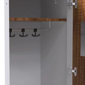 Tek Kapılı Metal Gövdeli Ahşap Kapaklı Soyunma Dolabı – Vestiyer Portmanto Askılık – Askılıklı ve Raflı thumbnail 5