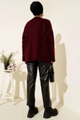 Basic Oversize Triko Tunik Bordo thumbnail 3