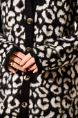 Leopar Desenli Şardonlu Triko Hırka Bej thumbnail 4