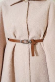 Gömlek Yaka Kemerli Panço Bej thumbnail 4
