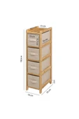 Digithome Bambu Slim 4 Çekmeceli Dolap Organizer Çok Amaçlı Düzenleyici Şifonyer DB-0048 thumbnail 8
