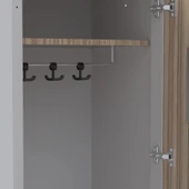 Tek Kapılı Metal Gövdeli Ahşap Kapaklı Soyunma Dolabı – Vestiyer Portmanto Askılık – Askılıklı ve Raflı thumbnail 5