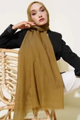 Aya Serisi İnce Pamuk Şal Zeytin Yeşili -152 thumbnail 2
