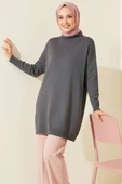Düşük Kol Detaylı Triko Tunik Antrasit thumbnail 1