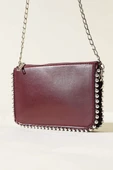 Zımbalı Zincir Askılı Çanta Bordo thumbnail 1