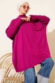 Düşük Kol Detaylı Triko Tunik Menekşe thumbnail 1