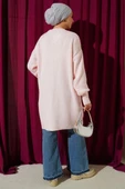 Asimetrik Kabartma Çizgili Triko Tunik Pudra thumbnail 3