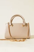 Zincir Askılı Mıknatıslı Çanta Bej thumbnail 2