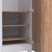 Tek Kapılı Metal Gövdeli Ahşap Kapaklı Soyunma Dolabı – Vestiyer Portmanto Askılık – Askılıklı ve Raflı thumbnail 6