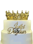 Pasta Önü Plexi İyi Ki Doğdun 10x7 Cm Altın thumbnail 1