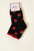 Kadın Meyve Figürlü Soket Çorap Siyah thumbnail 1