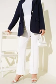 Beli Lastikli Çımalı Pantolon Beyaz thumbnail 2
