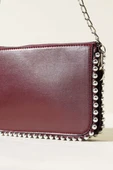 Zımbalı Zincir Askılı Çanta Bordo thumbnail 3