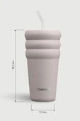 Stevig 3 Bubble Two-Cap Straw Tumbler Çelik Termos 600 ML Crushed Rock ST-244 thumbnail 8