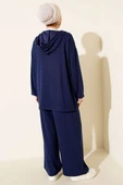Loyşa Fermuarlı Cepli Kapüşonlu İkili Takım Lacivert thumbnail 3