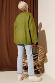 Basic Oversize Triko Tunik Yağ Yeşili thumbnail 3