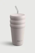 Stevig 3 Bubble Two-Cap Straw Tumbler Çelik Termos 600 ML Crushed Rock ST-244 thumbnail 1