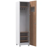Tek Kapılı Metal Gövdeli Ahşap Kapaklı Soyunma Dolabı – Vestiyer Portmanto Askılık – Askılıklı ve Raflı thumbnail 2