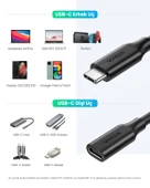 UGREEN Type-C Erkek to Type-C Dişi Uzatma Kablosu 1 Metre, 10387 thumbnail 6