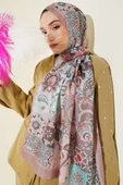 Otantik Desenli Çiçekli Şal Vizon thumbnail 2