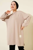 Loyşa Arma Detaylı Salaş Tunik Bej thumbnail 2